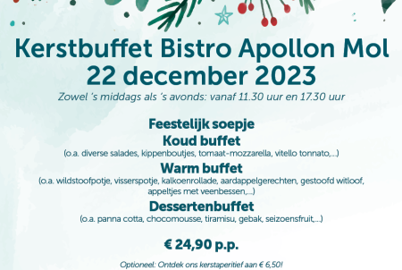 Kerstbuffet Bistro Apollon de Biehal 2023